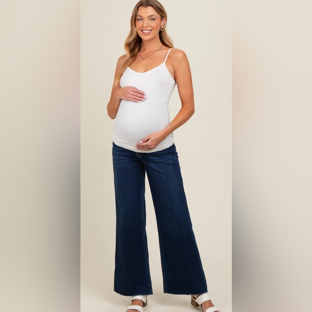 Pinkblush Dark Blue Flare Maternity Jeans